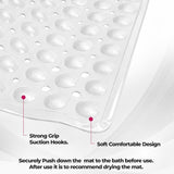 Non-Slip Durable Bath Shower Mat with Suction Cups 40cm x 100cm Clear