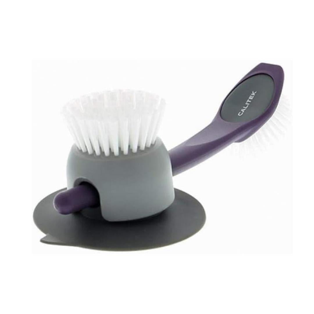 Calitek Washing Up Brush Set of Two with Suction Cup Holder