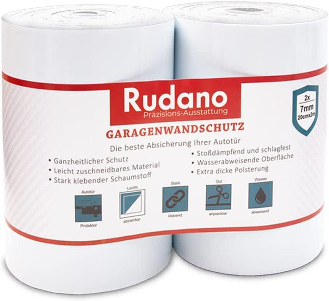Rudano Self-Adhesive Foam Garage Wall Door Protection Protects your Car from Scratches 7mm White