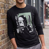 Star Wars Boba Fett Long Sleeve Graphic T-Shirt Size XXL Black