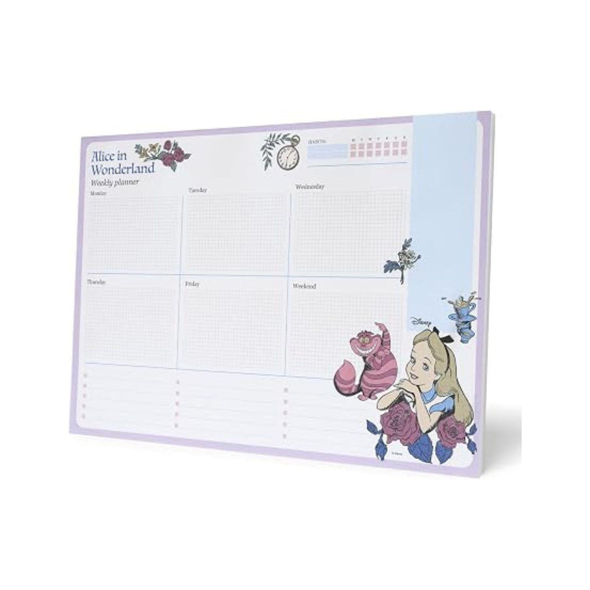Disney Alice in Wonderland A4 Weekly Planner Notepad
