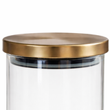 Clear Glass Cylinder Storage Jar with Bronze Lid 550ml