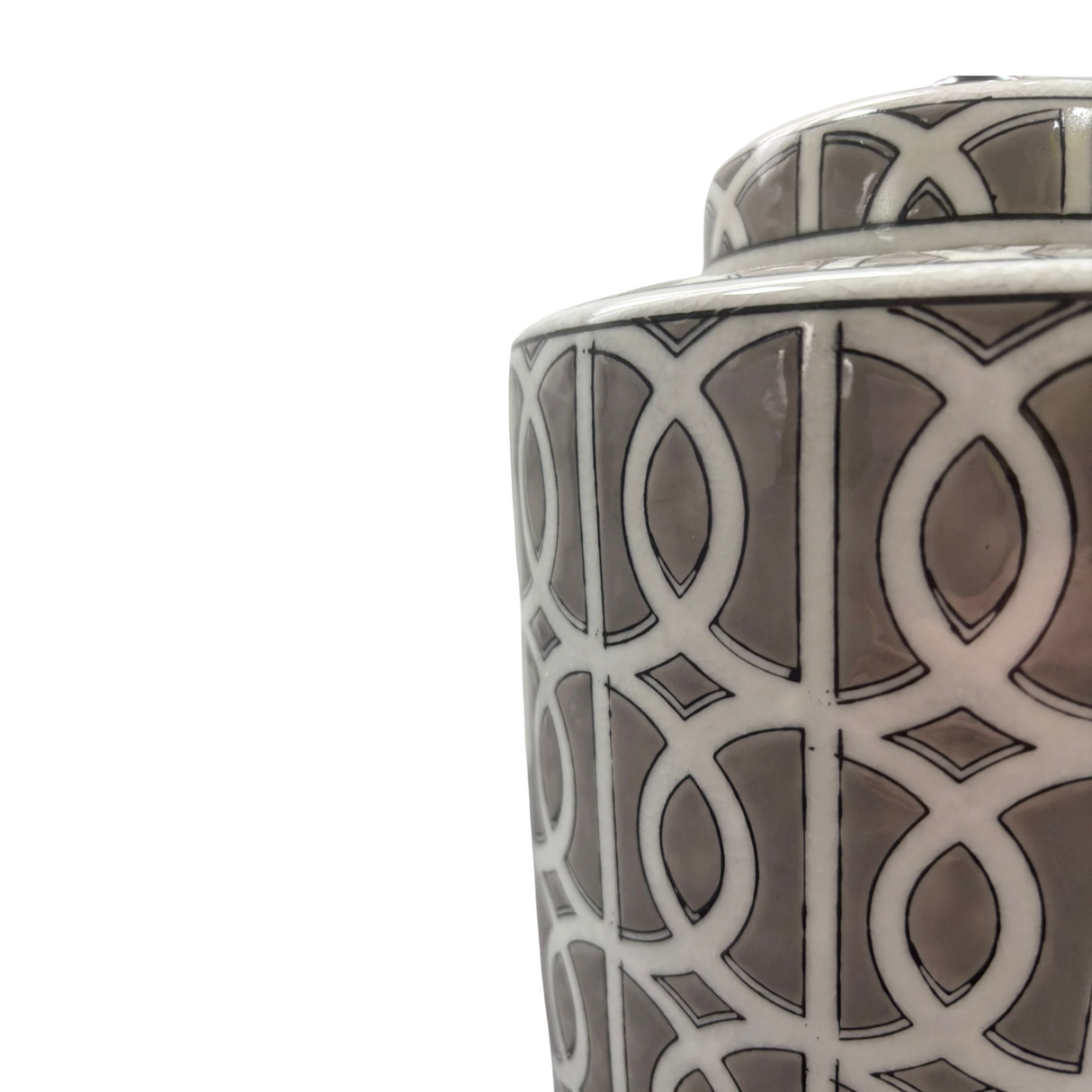 Grey Geometric Ceramic Table Lamp Home Lighting Decor