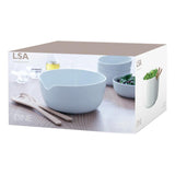LSA International Dine Porcelain Bowl and Oak Servers 24cm White