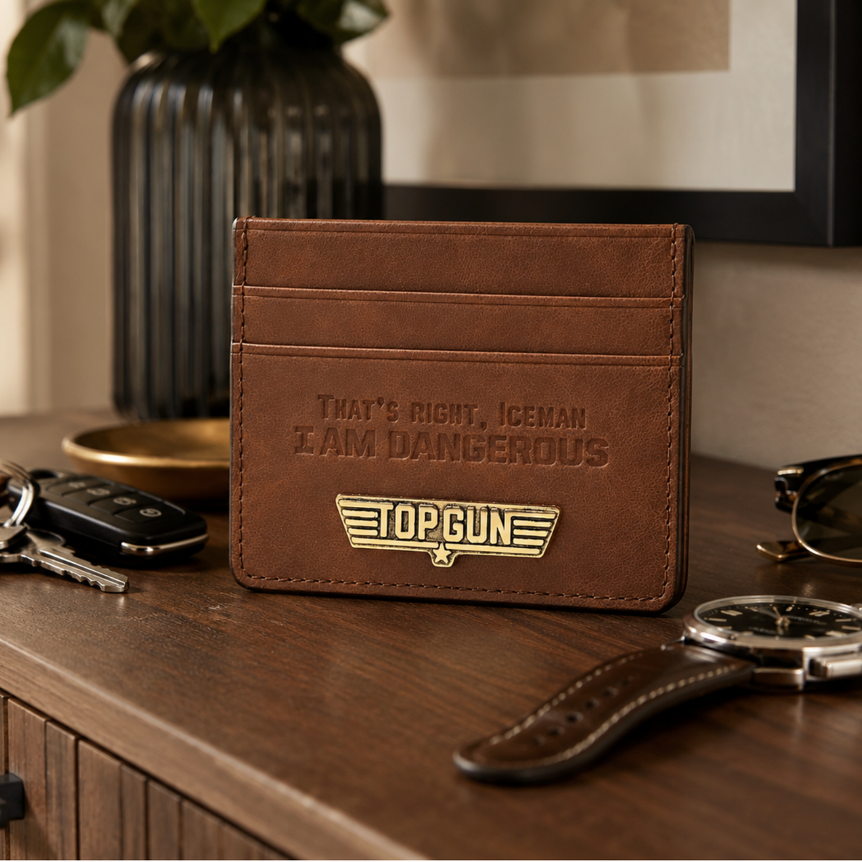 Top Gun Card Holder Wallet Tan