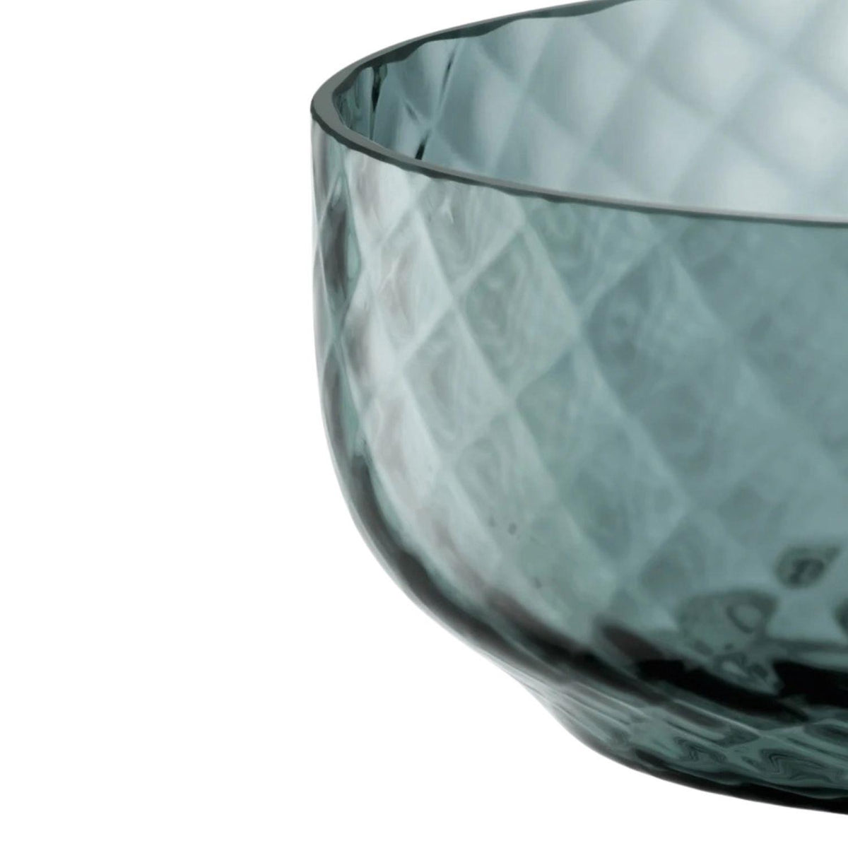 LSA Dapple Mouth-Blown Glass Bowl 22.5cm Water Blue