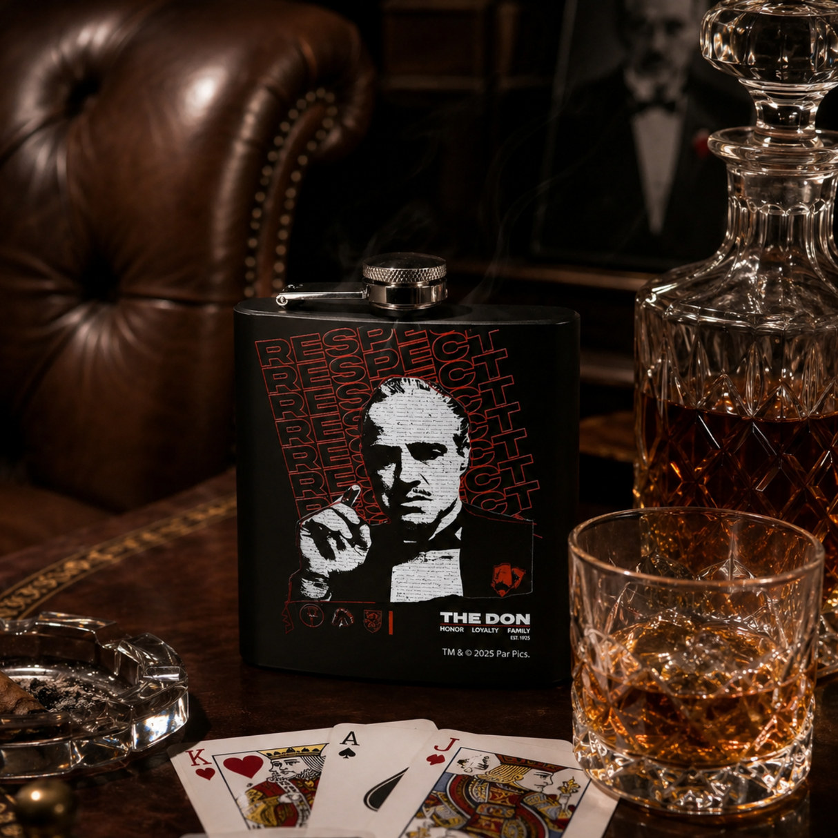 Fandomania The Godfather 'The Don' Hip Flask Black and Red