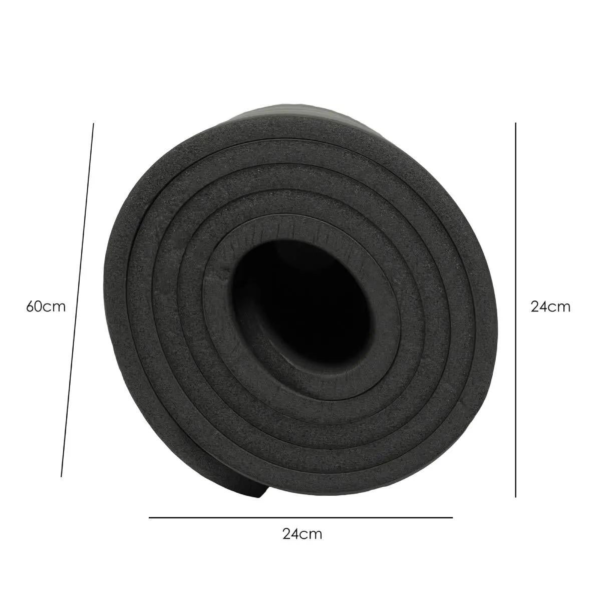 UBUNG Yoga Mat Non Slip with Carry Strap 10mm Thick Exercise Mat for Home Workouts Pilates Yoga Grey