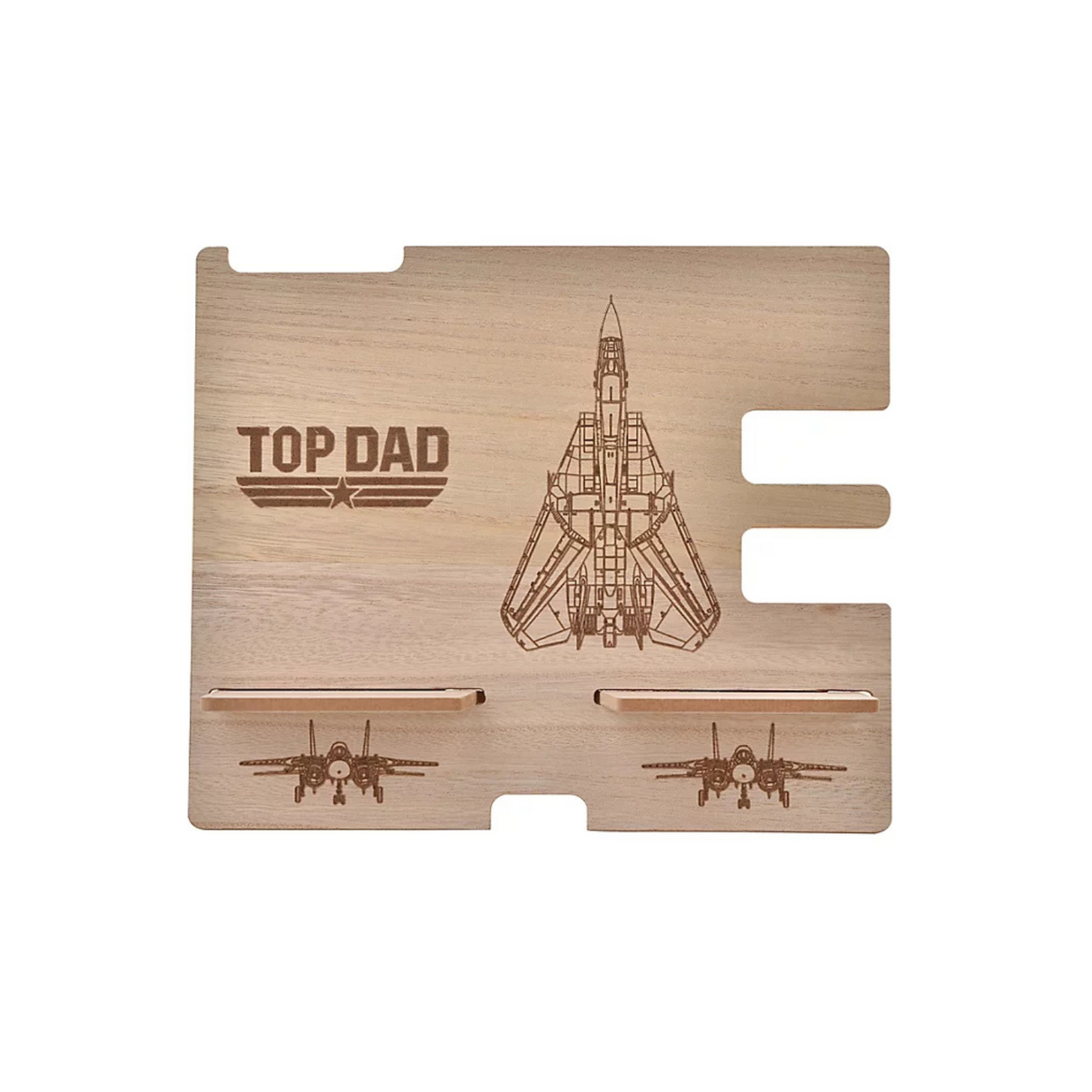 Top Gun Wooden Desk Tidy Brown