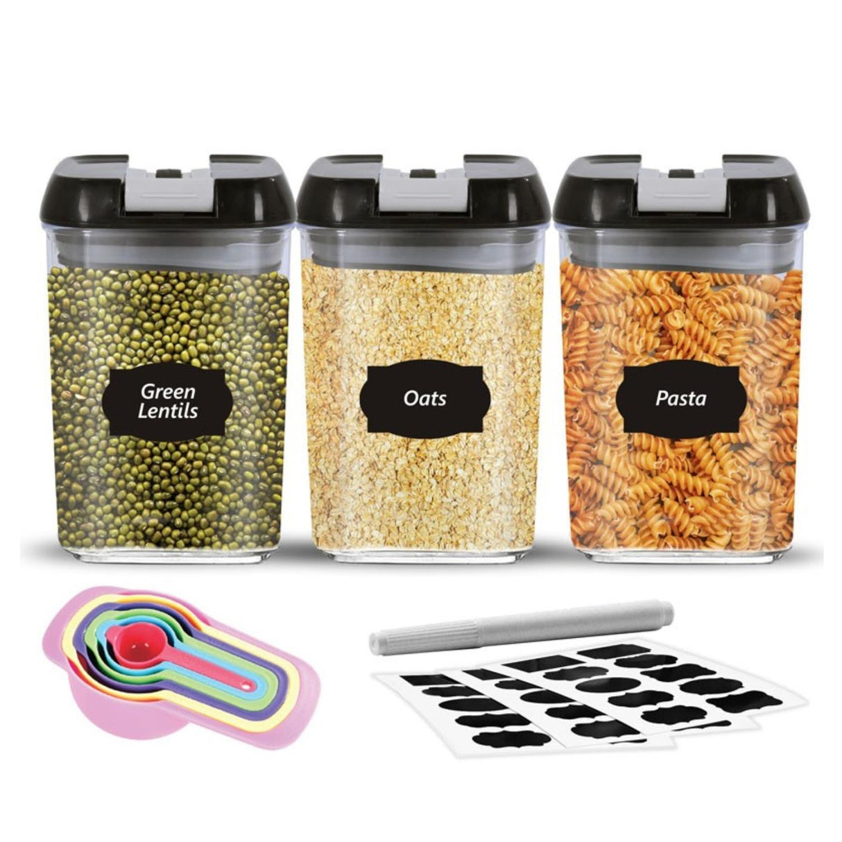 3 Piece 0.8L Food Storage Lock N Fresh Stackable Containers