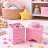 LEGO Square 1-Stud 1.2L Stackable Storage Brick Light Pink