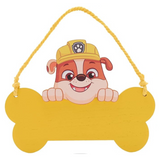 Paw Patrol Rubble Wooden Hanging Plaque Yellow