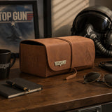 Top Gun PU Leather Wash Bag Tan