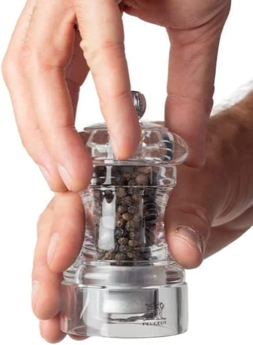 Peugeot Bistro Acrylic Salt and Pepper Mill 10cm Clear