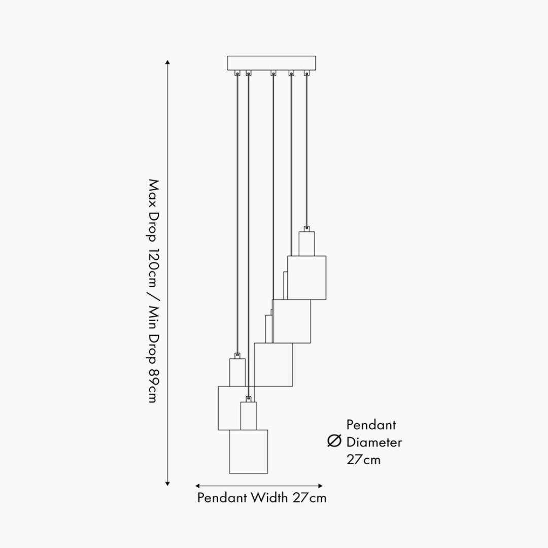 White Gold Ceiling Light Contemporary Drop Pendant Metal Light 5 Arm Chandelier