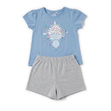 Disney Frozen Elsa Girls' 2 Piece 100% Cotton Pyjama Set Age 5-6 Blue
