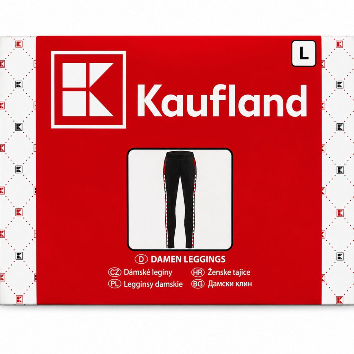 Kaufland Women's Logo Cotton Stretch Leggings Black Red Size L