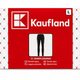 Kaufland Women's Logo Cotton Stretch Leggings Black Red Size L
