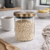 Clear Glass Cylinder Storage Jar with Bronze Lid 550ml