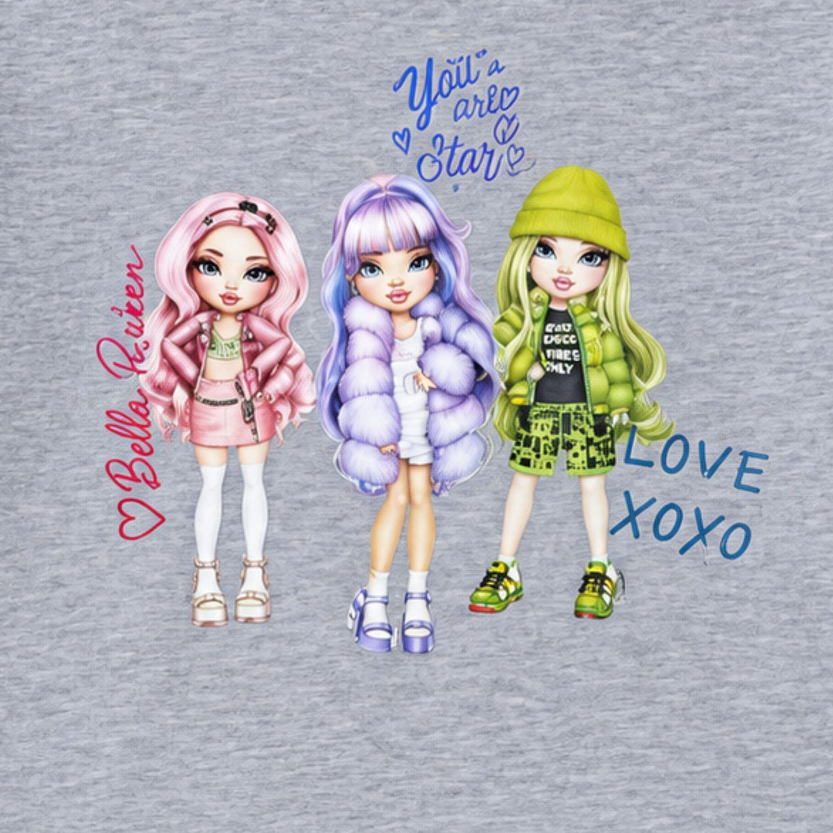 Rainbow High Girls Character T-Shirt 100% Cotton 8-10 Years Grey