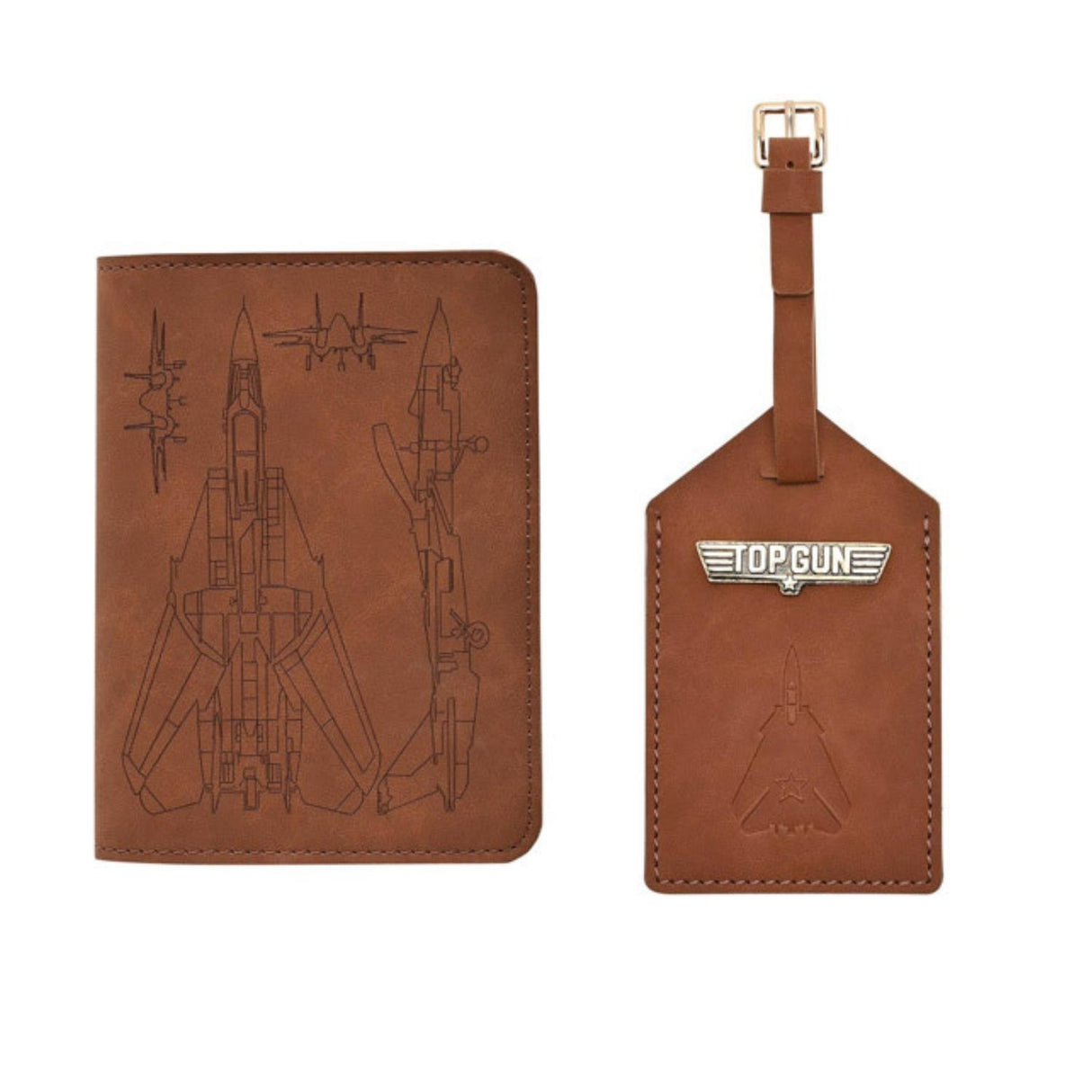 Top Gun Passport Holder and Luggage Tag tan