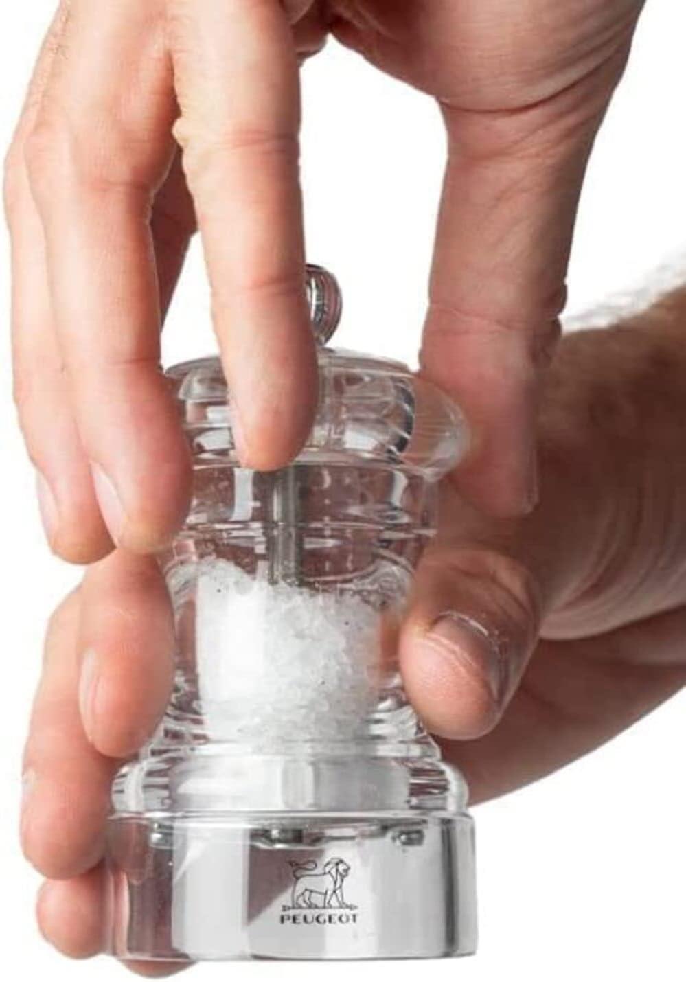 Peugeot Bistro Acrylic Salt and Pepper Mill 10cm Clear