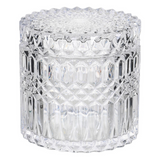 Cut Glass Storage Jar with Lid H10cm