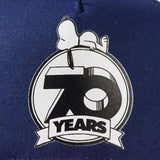 Peanuts Snoopy 70 Years Logo Baseball Cap Navy and Yellow