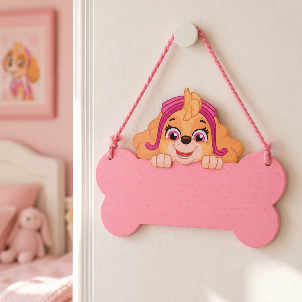 Paw Patrol Skye Wooden Hanging Plaque Pink