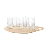 LSA Palette 10-Piece Shot Glass Set with Ash Wood Serving Tray