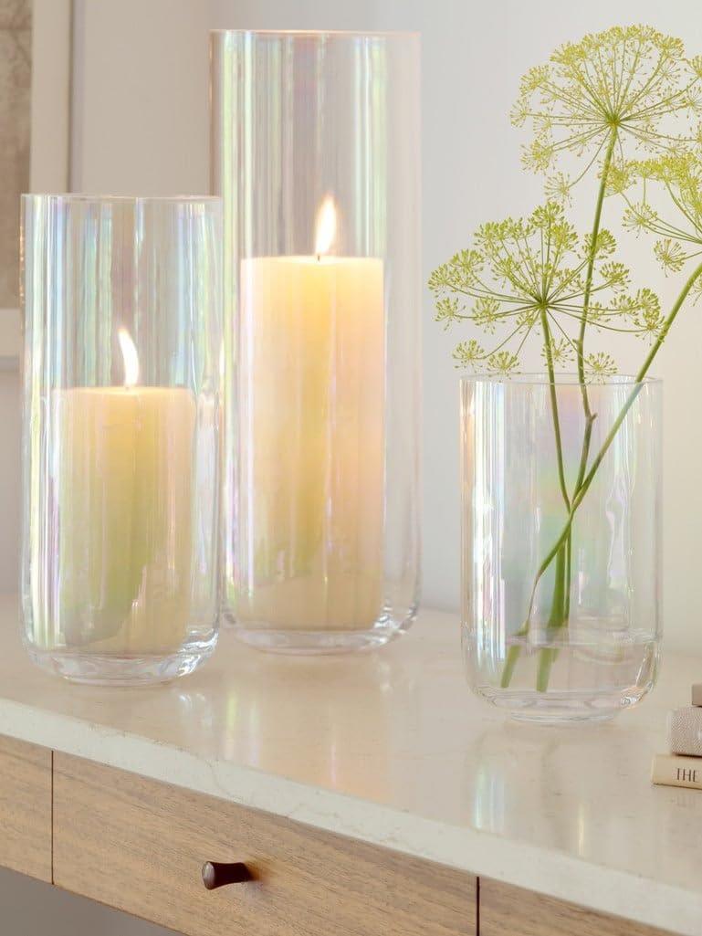 LSA Pearl Candle Holder with Candle 28.5cm