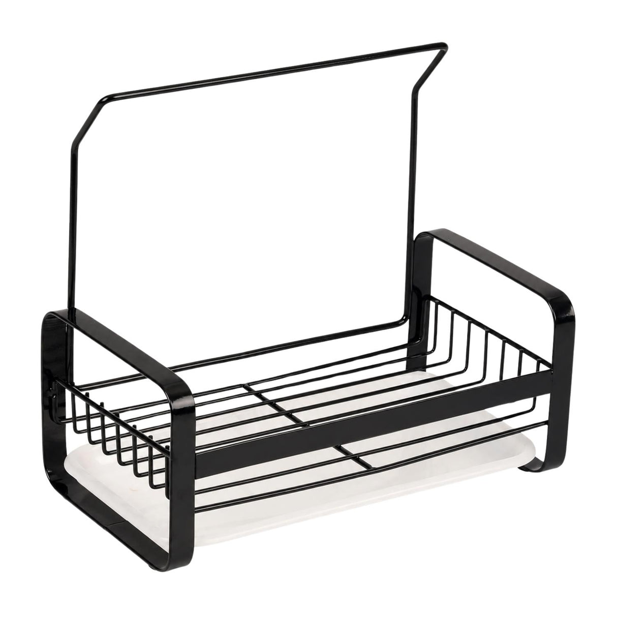 Large Kitchen Sink Caddy Organiser with Drying Rack Black
