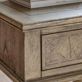 Traditional Mindy Wooden Parquet Side Lamp Table 1 Drawer