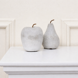Modern Concrete Apple and Pear Decorative Ornament Set Grey