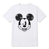 Women's Mickey Mouse T-Shirt 100% Cotton Sequin Detail Size S White