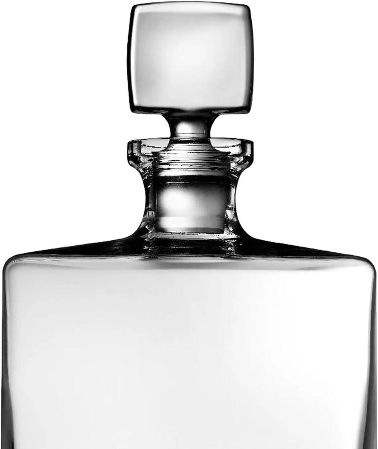 Nude Glass Square Whiskey 1.25L Decanter with Topper