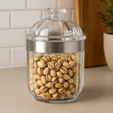 Small Silver Acrylic Storage Jar H18cm