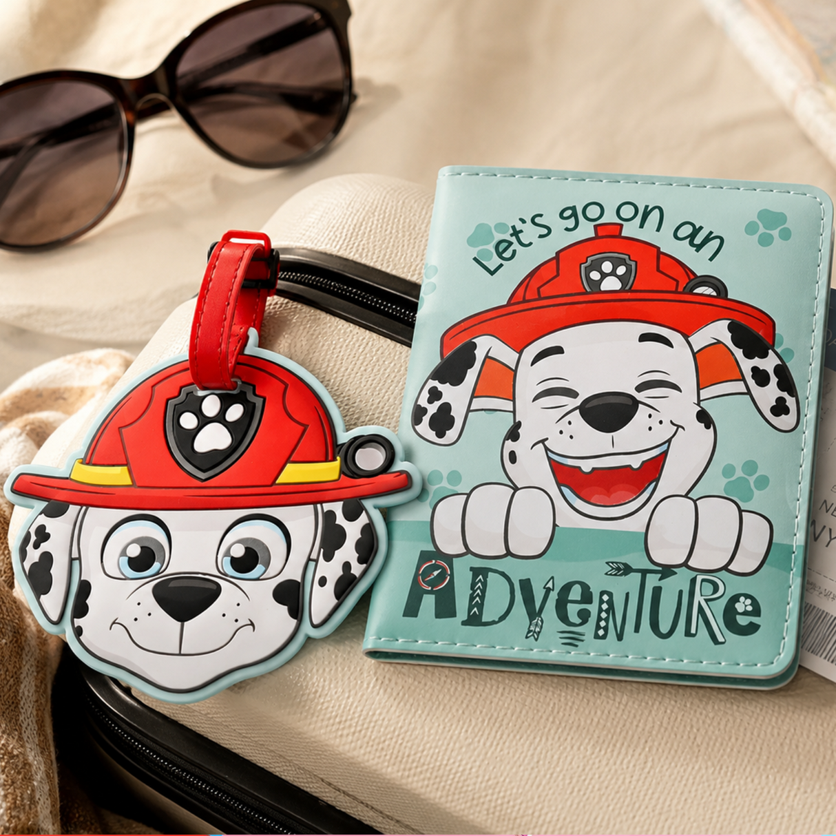 Paw Patrol Marshall PU Leather Passport and Luggage Tag Multi