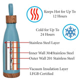 Insulated Stainless Steel 500ml Water Bottle Hot and Cold Blue