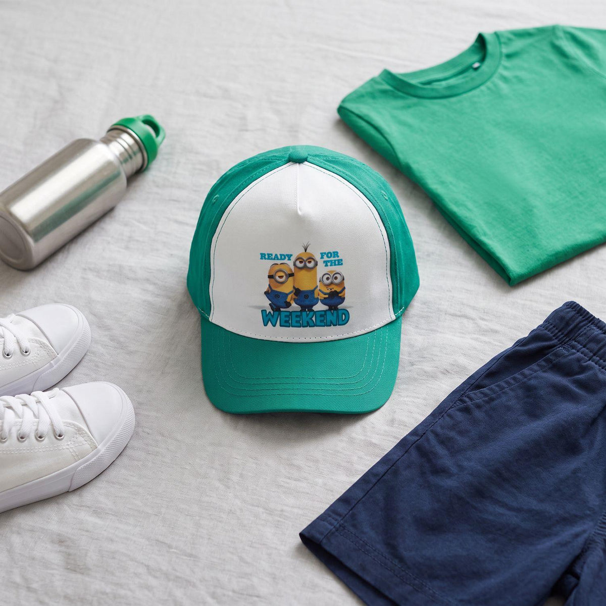 Minions Kids Ready for the Weekend Baseball Cap One Size Green