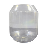Large Clear Pearlescent Glass Vase H24cm