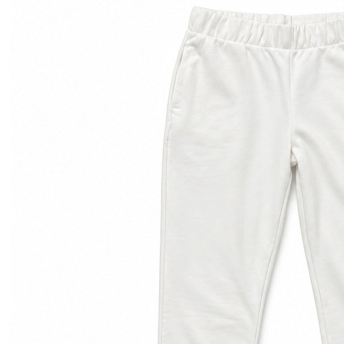 Women's 100% Cotton Elasticated Waist Cuffed Joggers Size XL White