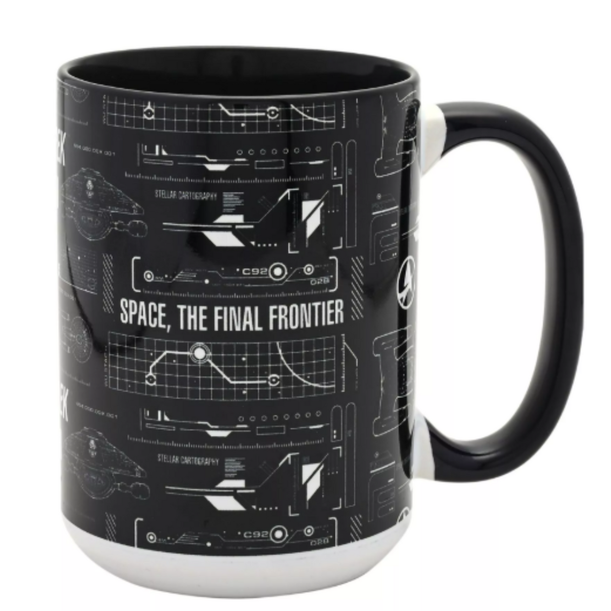 Star Trek Tech Black and White 444ml Mug The Final Frontier Design