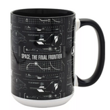 Star Trek Tech Black and White 444ml Mug The Final Frontier Design