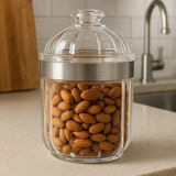 Small Silver Acrylic Storage Jar H18cm