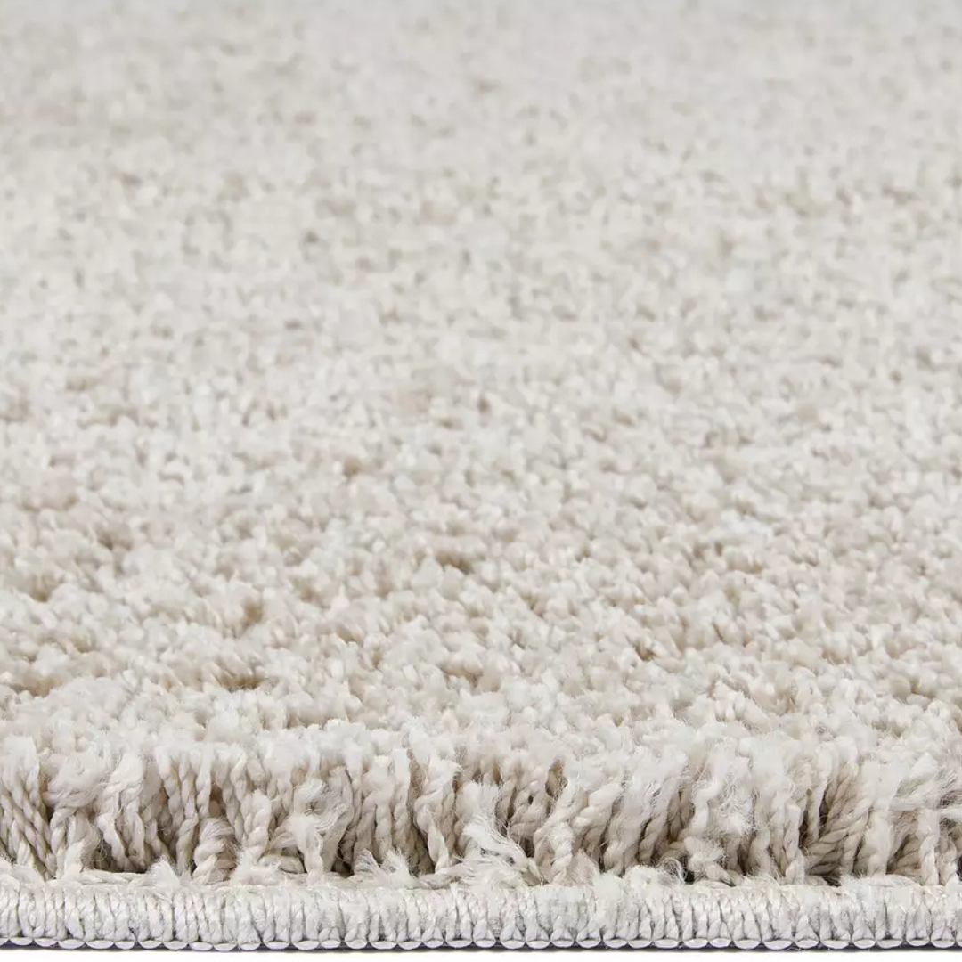 Soft Long Pile Non-Slip Rug with Rubber Backing Beige