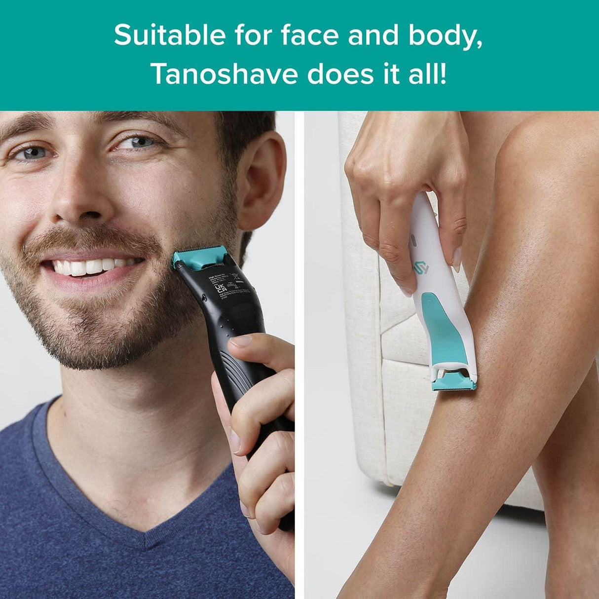 TanoShave with Dual Blade Razor Technology Unisex Electric Groomer Whi ...