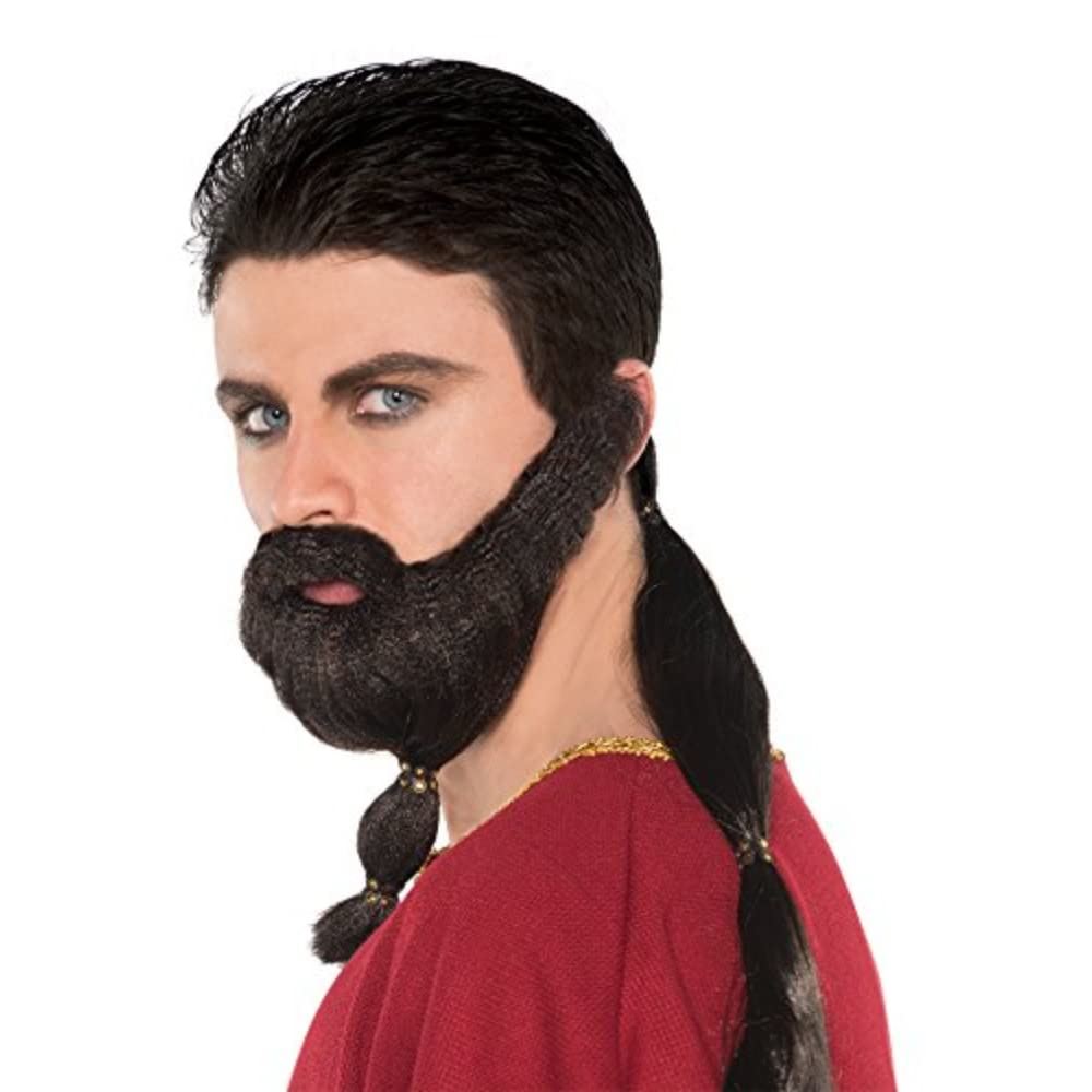 Men's Warrior Long Hair Wig and Beard Set