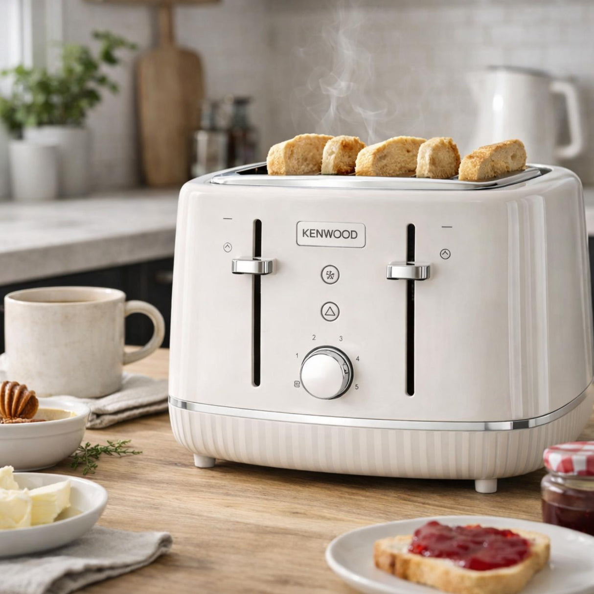 Kenwood Elegancy TFP10.A0CR 4 Slice Toaster 1800W Cream