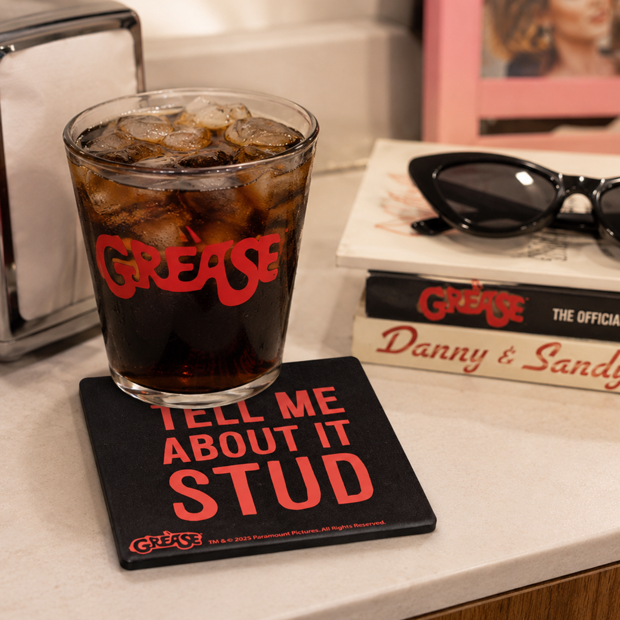 Fandomania Grease "Tell Me About, It, Stud" Coaster Black